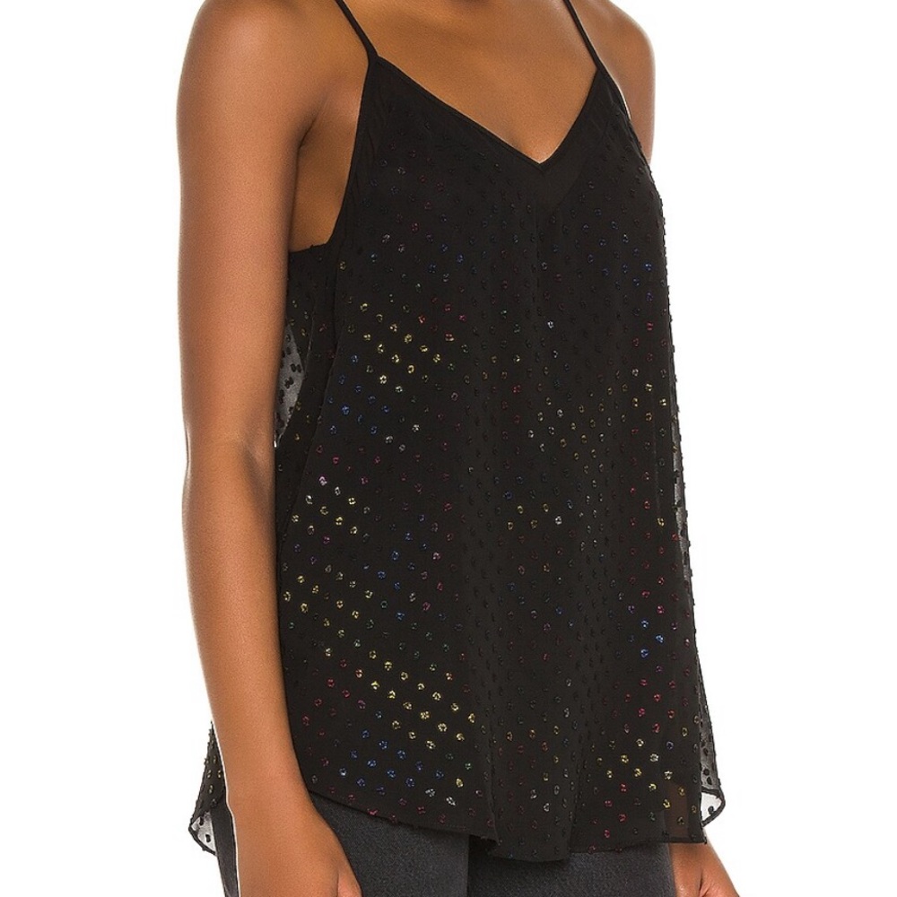 🟣 1. State Black Chiffon Tank Top